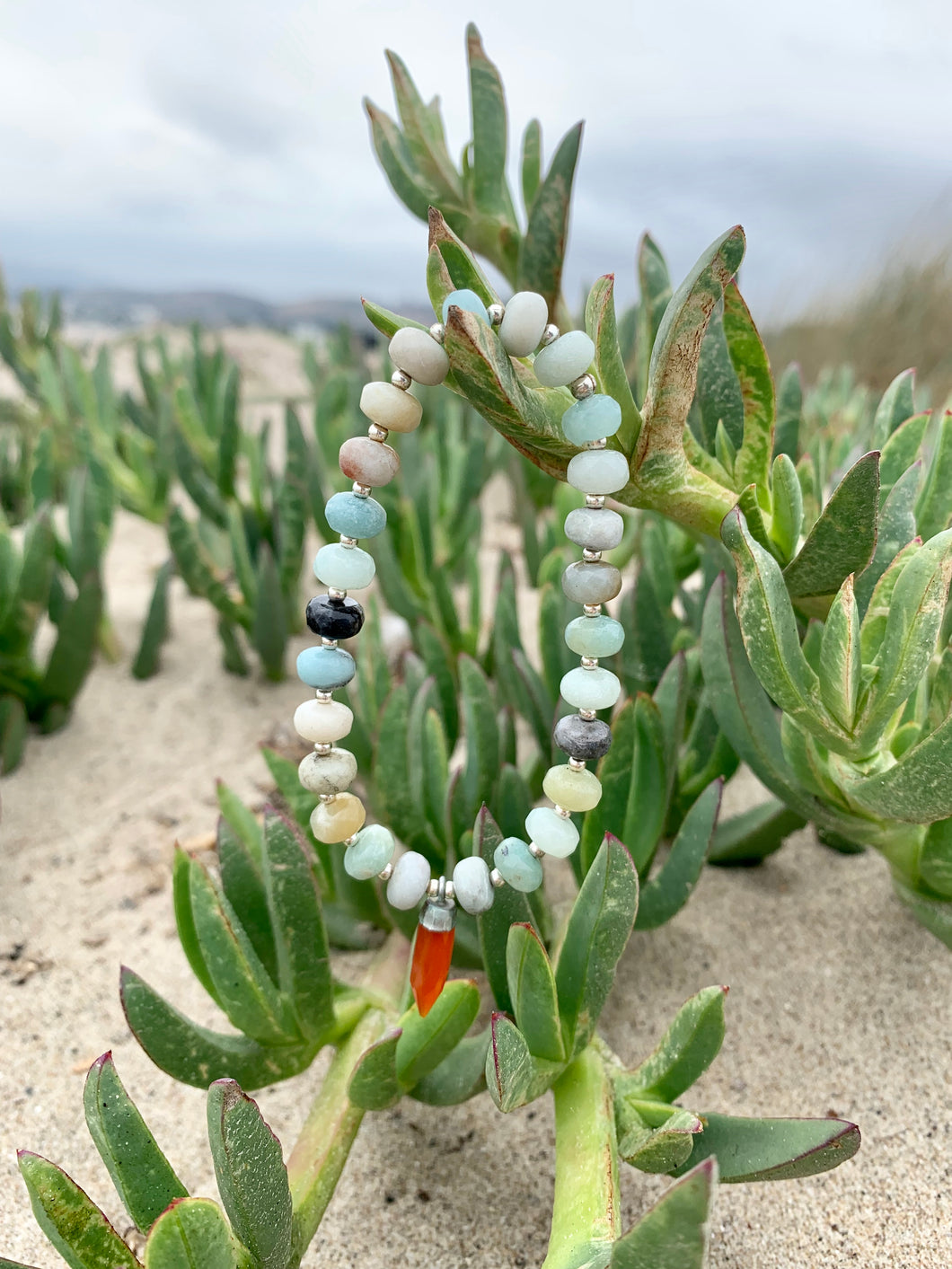 Amazonite with Carnelian